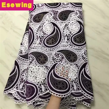 

High quality nigerian african lace fabric/100% Cotton lace/guipure cord lace water soluble lace fabric for wedding party dress