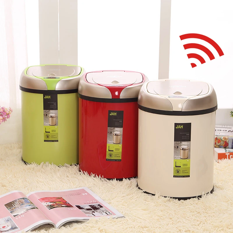 

Toilet Rubbish Bin Stainless Steel Waste Bin Christmas 6L 8L 12L Inductive Type Trash Can Smart Sensor Automatic Kitchen and