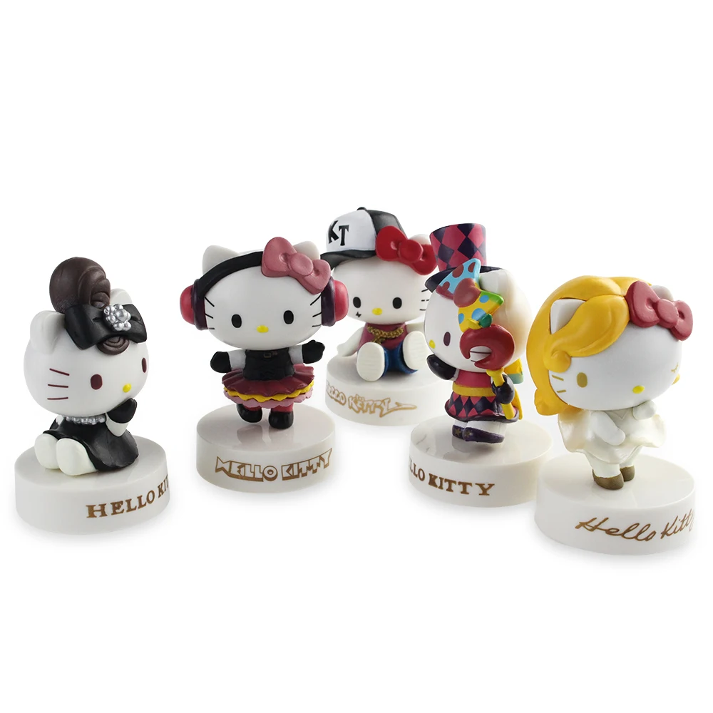 

Kitty Hello 40th Anniversary PVC Action Figures Collectible Model Toys Dolls Small ornaments miniature models