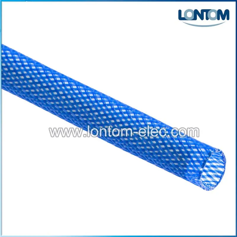 blue PET Braided Sleeving cable sleeve