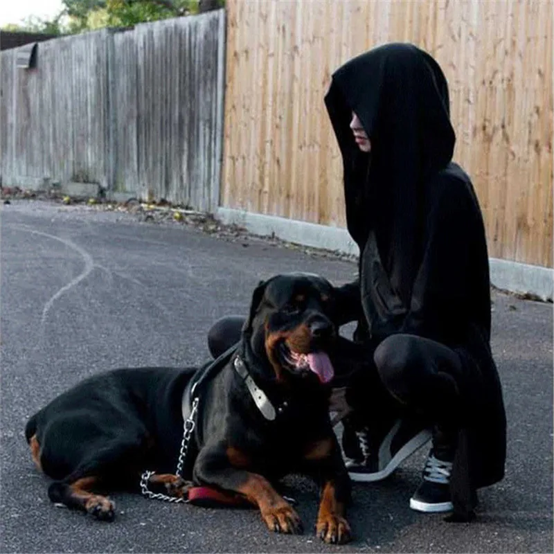 2018 Men Hooded Jacket Black Gown Hip Hop Mantle Hoodie Sweatshirts long Sleeves Cloak Coats Outwear Man Fashion 2018 Men Hooded Jacket Black Gown Hip Hop Mantle Hoodie Sweatshirts long Sleeves Cloak Coats Outwear Man Fashion