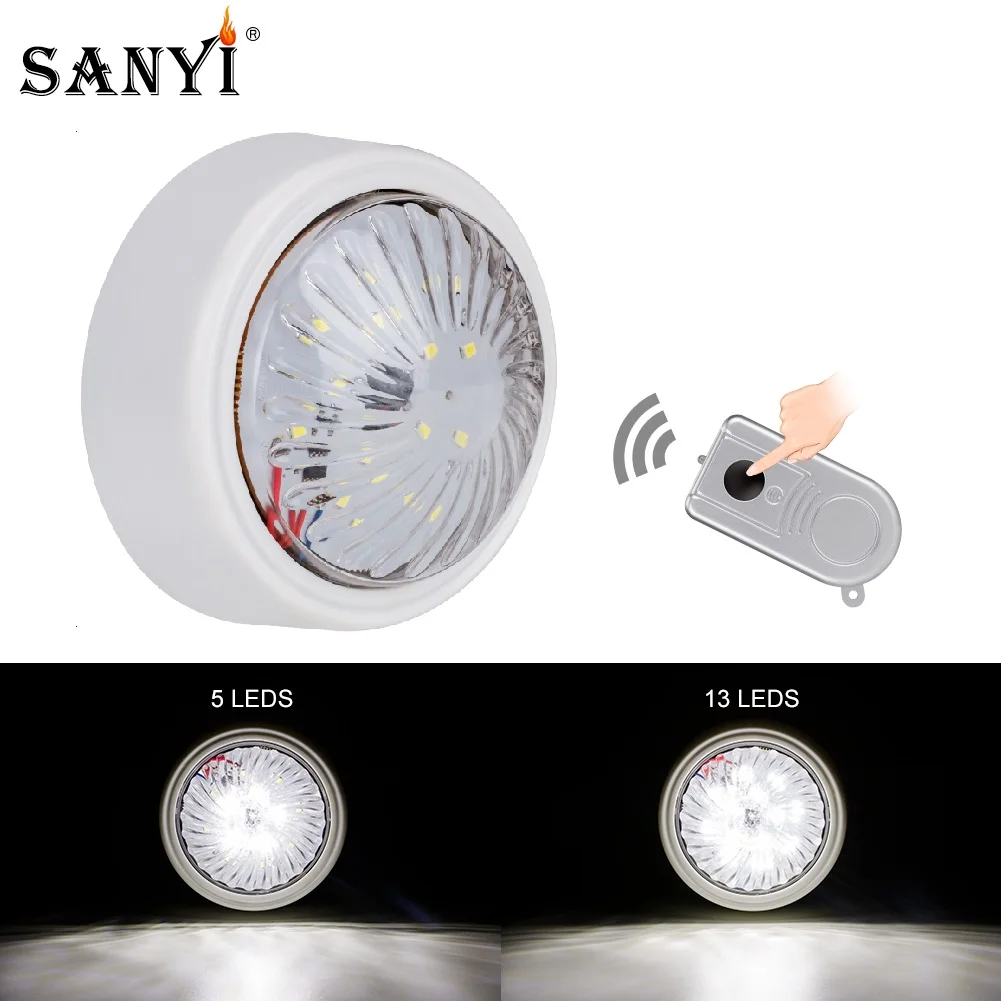 Sanyi 13 LEDs Wireless Wall Light AA Battery Powered Night Light Closet Detector Remote