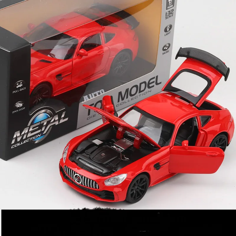 

For Mercedes-Benz GTR AMG Sports Car Model Toy Sound and Light Pull Back Car Diecast Car Toy Perfume Seat Decoration Model Car