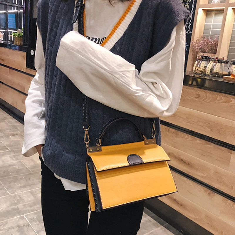 

2018 New American&Europe Version Of A One-shoulder Oblique Bag Handheld Fashion Collision Simple Small Bag Famous Brand