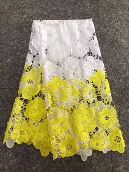 

Yellow African Lace Fabric 2017 Embroidered beaded Nigerian Laces Fabric Bridal High Quality French Tulle Lace Fabric For Women
