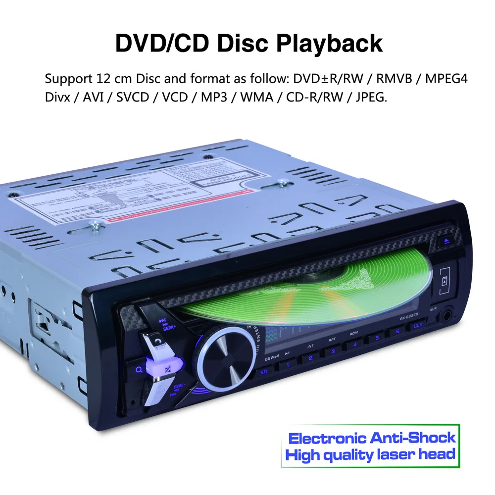 DVD FM USB AUX адаптер беспроводной приемник Bluetooth TFCard Морской Радио Bluetooth Hands-free пульт дистанционного управления EQ звуковой эффект - Формат цифровых медиаданных: DVD-R / RW