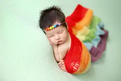 80*40 см для новорожденных Подставки для фотографий младенческой вязать крючком Одеяло Цвет полосатый мягкий кашемир