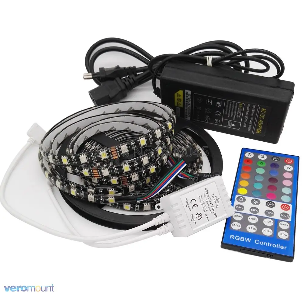 5050 RGBWW Светодиодные ленты Черный PCB IP20 IP65 IP67 Водонепроницаемый в полоску 12 В 5 м