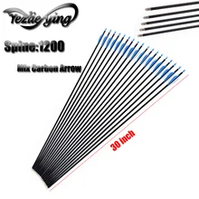 6/12PCS 30Inch 6mm Carbon Arrow Bow and Arrow Carbon Arrows for Recurve Bows 1200 Spine Carbon Arrows Hunting Feather