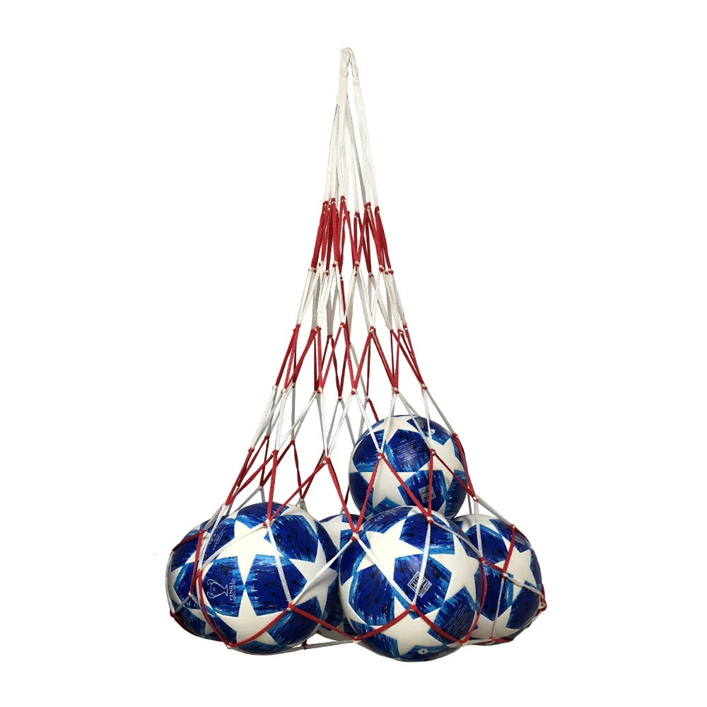 Large Football Basketball Storage Bag Draw Cord Mesh Sack Ball Carry Net 