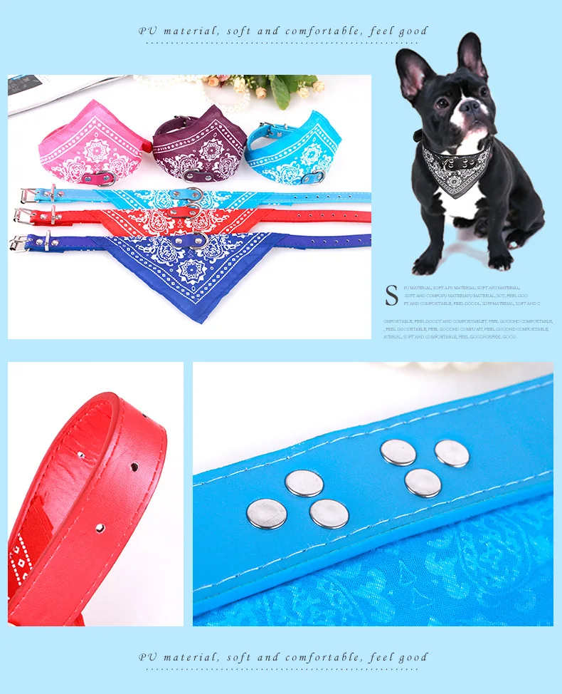 Регулируемый бандана для собак кожа печатных мягкий воротник для товары для домашних собак Cat шарф для собак воротник для Щенок Чихуахуа