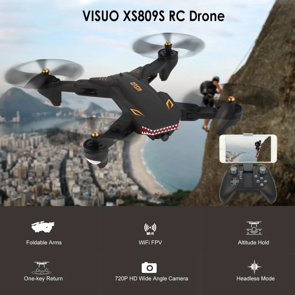 XS809S RC Квадрокоптер WiFi fpv широкоугольный 720 P камера удержание высоты складной Безголовый режим один ключ возврат RC Квадрокоптер вертолет