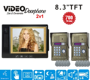 

ZHUDELE Frid Panel HD Camera Intercom System 8.3 Inch Video Door Phone (2Cameras+1Monitor) In Stock