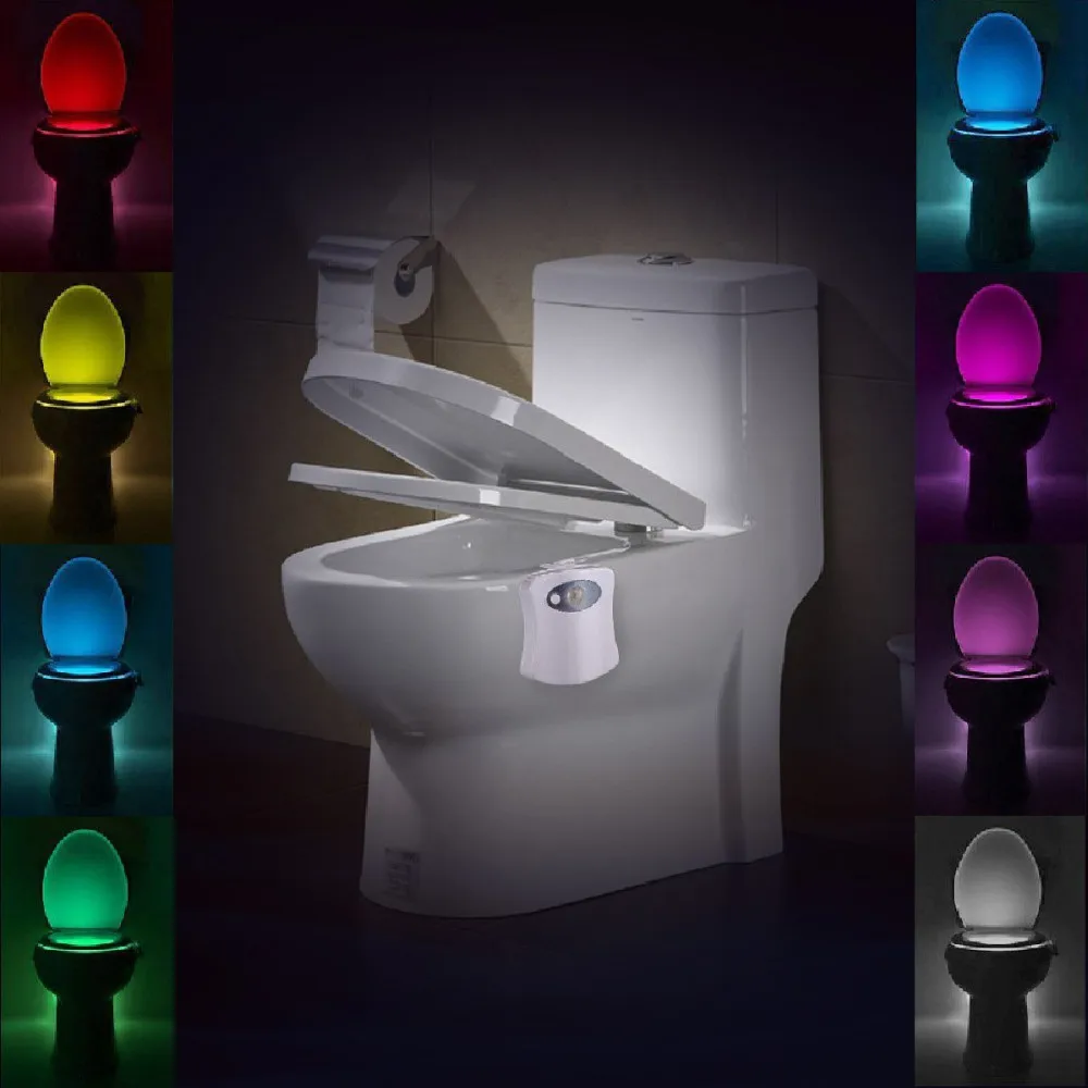Plumbing & Fixtures Lighting Toilet Light Led Night Human Motion Sensor Backlight Bathroom 8 Color Other Home Plumbing & Fixtures