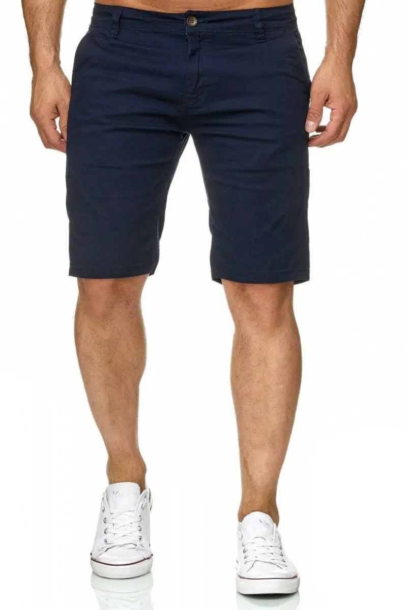 Хит, мужские узкие для фитнеса, однотонные шорты, Повседневная Рабочая форма, летние джинсовые пляжные хлопковые шорты, мешковатые штаны, короткие штаны - Цвет: Синий