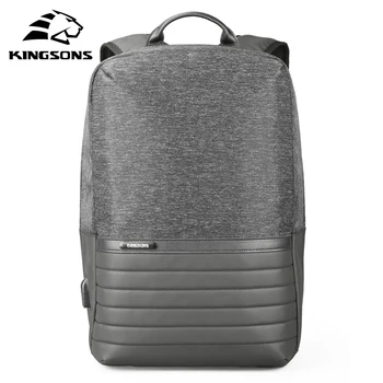 Kingsons 15 inch Laptop Backpack USB Charging Anti Theft Backpacks Men Travel Backpack Waterproof School Bag Male Mochila top power anti theft backpack multifunction men usb charge 15 6inch laptop bag waterproof school bags mochila travel backpack