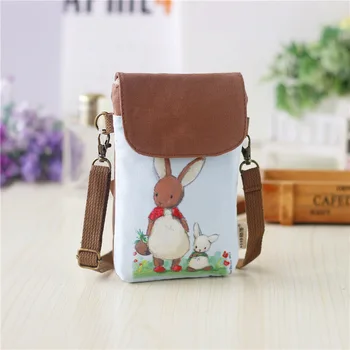 

Canvas Cartoon Rabbit Women Coin Purses Children Wallets Crossbody Money Bags Phone Pouches Carteiras Feminina for Girls Boys