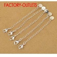 40 шт. в партии, подлинные 925 пробы, серебряные модные ювелирные изделия, удлинительные цепочки для ожерелья/браслета, самодельные ювелирные аксессуары, фурнитура