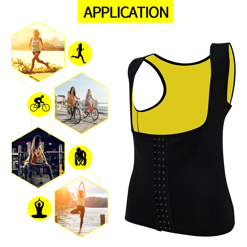 New Body Shaper Tank Top Shirt Women Neoprene Shapers Vest Shirt Chest Abdomen Waist Trainer Vest Slimming Belt