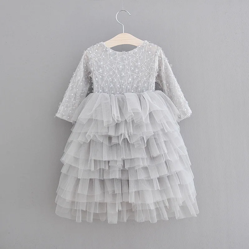 2018 Baby Girls Applique Flowers Tutu Lace Multi Color Dress Children Ruffles Backless Holiday Party Wholesale | Детская одежда и