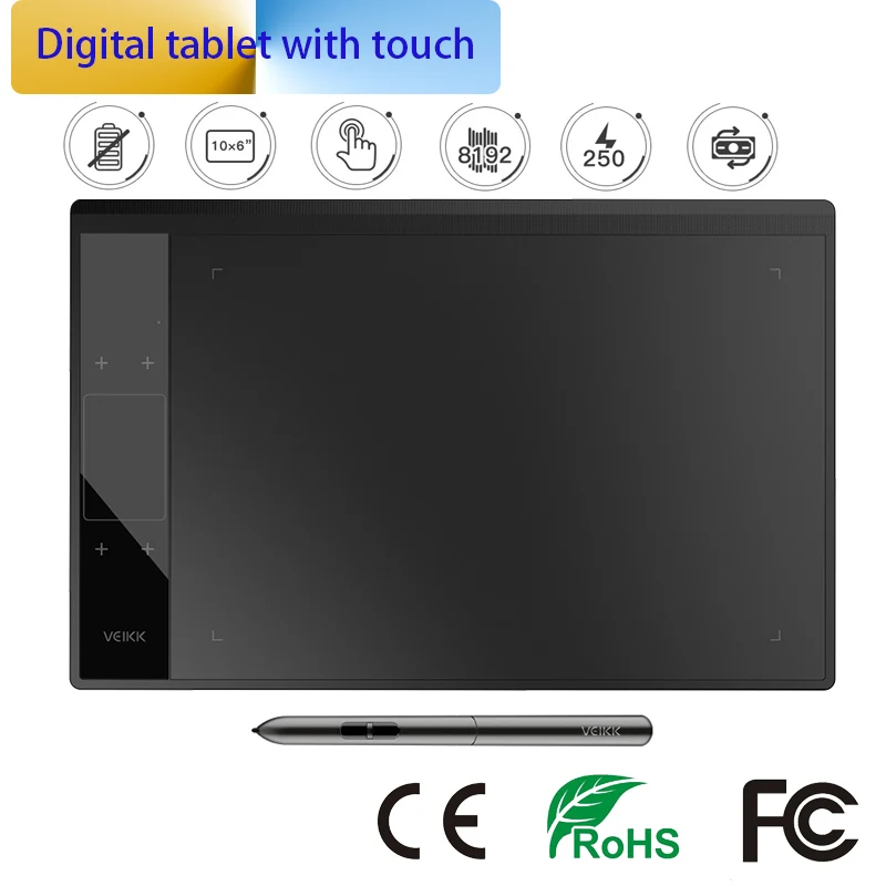 

Graphic Tablet 8192 Level Ultra-thin Digital Drawing Tablet Electronic Art Drawing Board 10x6 inch Active Drawing Area escritura
