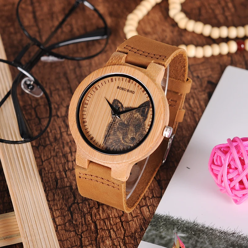 BOBO BIRD LP20 Men Wrist Watch Fashion Bamboo Quartz Watch Montre Homme Skeleton Dragonfly Animals Watch Men