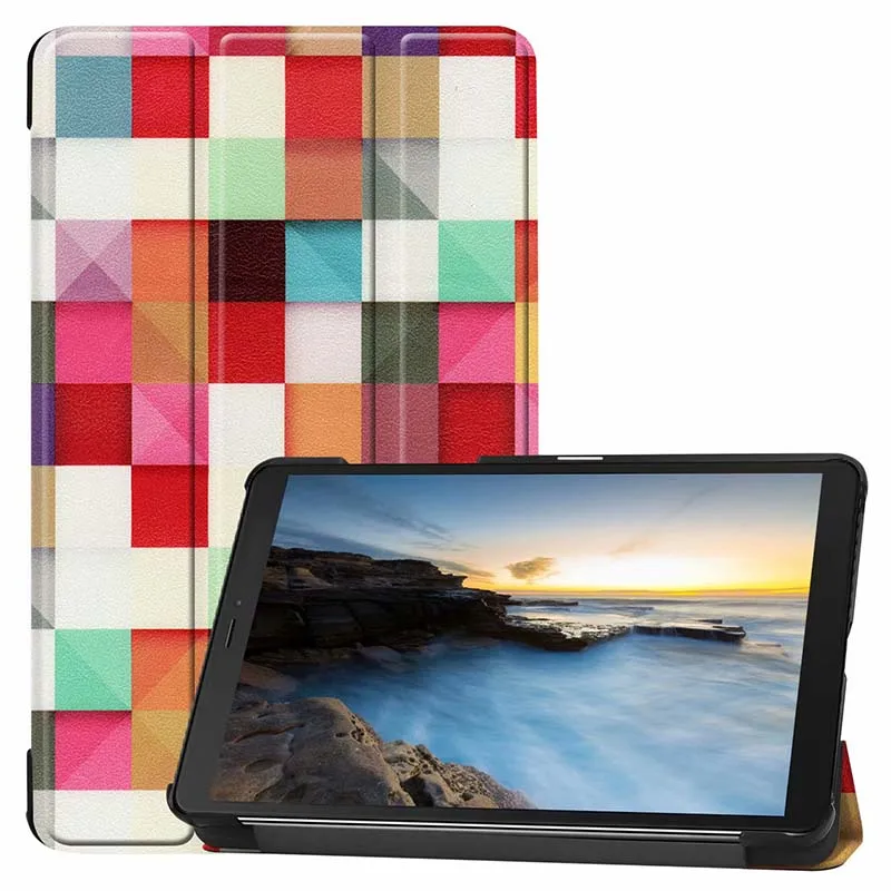 Картина кожаный чехол Стенд элегантный чехол Магнит чехол для samsung Tab A 8,0 T290 T295 чехол для планшета 10 шт./партия - Цвет: 07