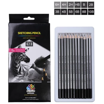 

High Quality 12Pcs Sketch Pen Soft Safe Non-toxic Professional Office School Pencil