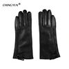 Nouveaux gants en cuir véritable pour femmes | Gants d'hiver chauds, peluche femme douce fourrure de lapin doublure fermoir riveté mitaines de haute qualité ► Photo 3/6