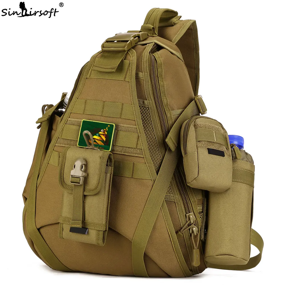 Acheter 2018 Nouveau SINAIRSOFT 14 pouces Ordinateur Portable sacs à dos Simple Sling Molle Étanche Épaule sac À Dos Sport En Plein Air Sacs de pêche LY0080