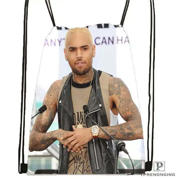 Drawstring Backpack Custom Chris-Brown-Royalty походная сумка на шнурке Cute Daypack Kids Satchel(черная спинка) 31x40 cm#180611-03-122 - Цвет: Drawstring Backpack