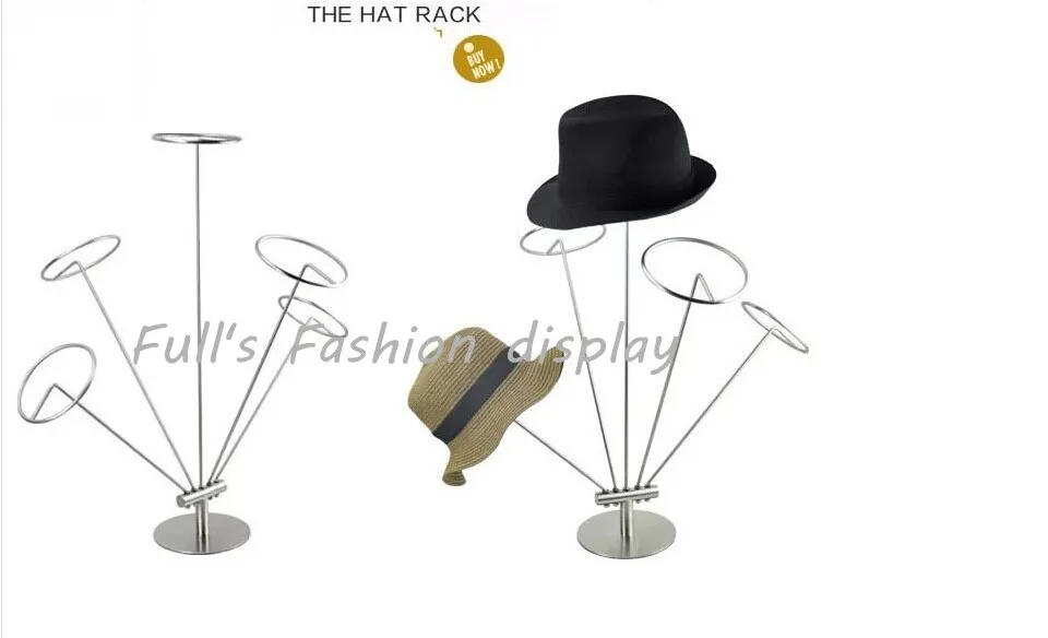 Лидер продаж высокое качество пять колец из нержавеющей стали шляпа дисплей держатель Крышка показывая Стенд парик Hat дисплея стойки mj02
