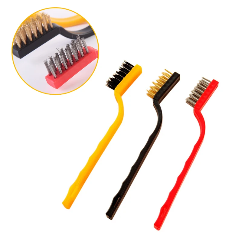 

Kitchen Mini Micro Small Wire Brush Steel Nylon Brass Brush Suitable For Cleaning Paint Rust Dirt Remover Metal Paint Rust
