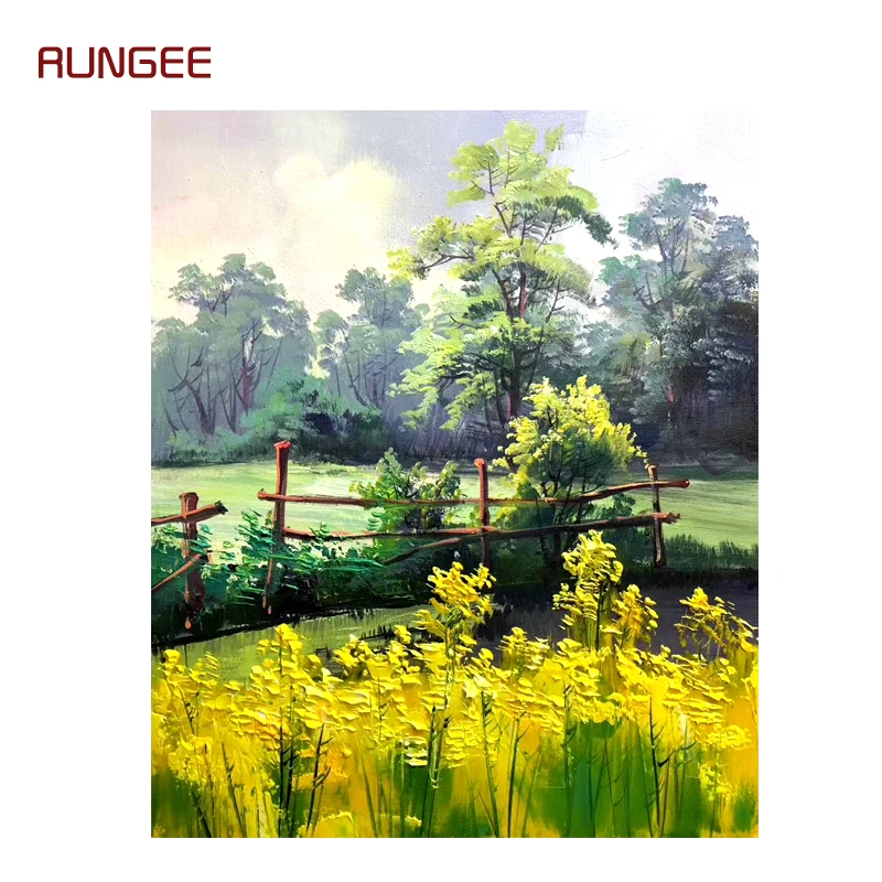 

100% Hand Painted Abstract Scenery Art Oil Painting On Canvas Wall Art Wall Adornment Pictures Painting For Live Room Home Decor