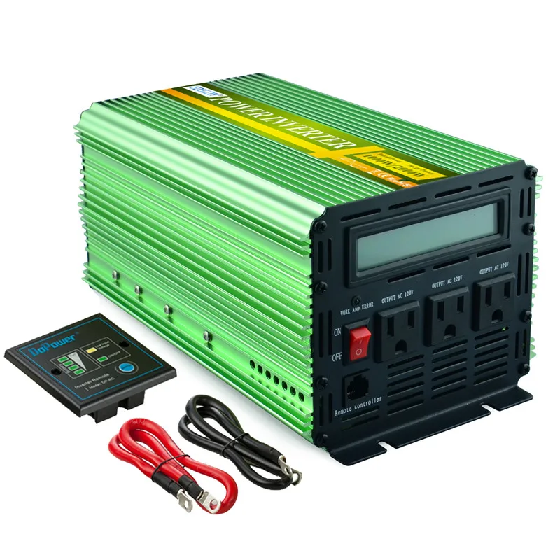 

EDECOA pure sine wave power inverter home solar power system 1000w 2000w peak 12V 110V 120V converter free shipping US standard