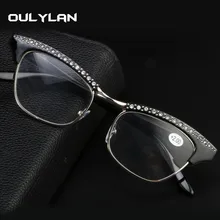 Oulylan-gafas de lectura de ojos de gato para mujer, lentes de resina, decoración de diamantes de imitación de cristal, presbicia
