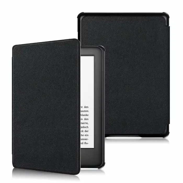 Для Amazon Kindle из искусственной кожи чехол с принтом тонкий 6 ''Электронная книга E-reader Kindle 10th 658 Smart Wake Up - Цвет: Black