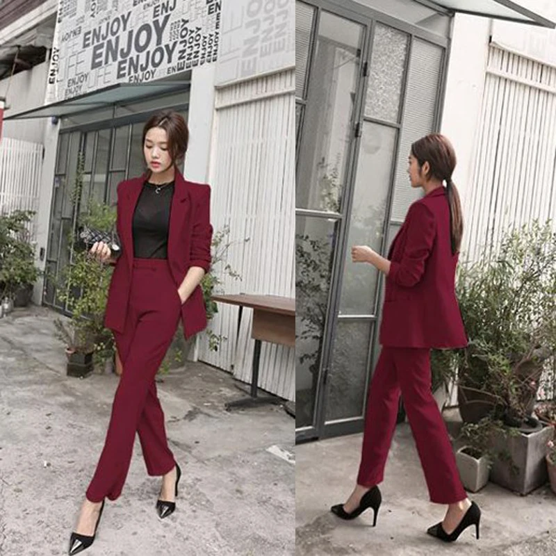 2 piece set women Suit female 2019 spring and summer Ms. new Slim fashion elegant small suit jacket + casual temperament sets 2 piece set women Suit female 2019 spring and summer Ms. new Slim fashion elegant small suit jacket + casual temperament sets