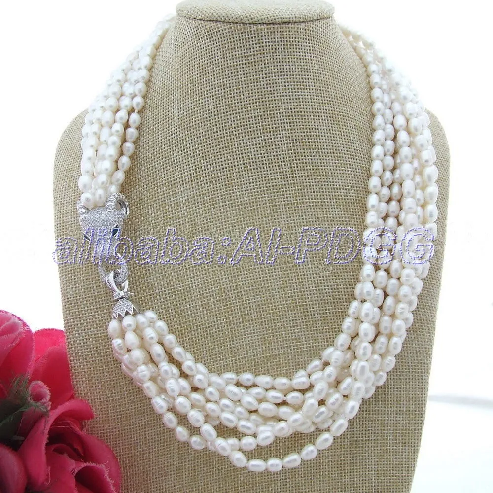 

GG White Rice Pearl Necklace free shipment