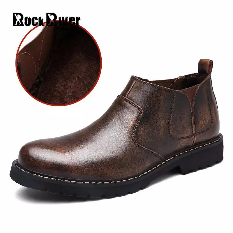 Rock River Brand Genuine Leather Chelsea Boots Men Office Ankle Rock River Brand Genuine Leather Chelsea Boots Men Office Ankle 2018 Fashion Business Casual Shoes Bota Masculina In From On