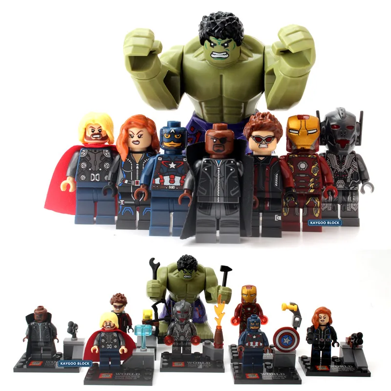 

Super Heros Marvel Avengers Military Action Figures Legoings Blocks Toys Deadpool Friends Spiderman Hulk Batman