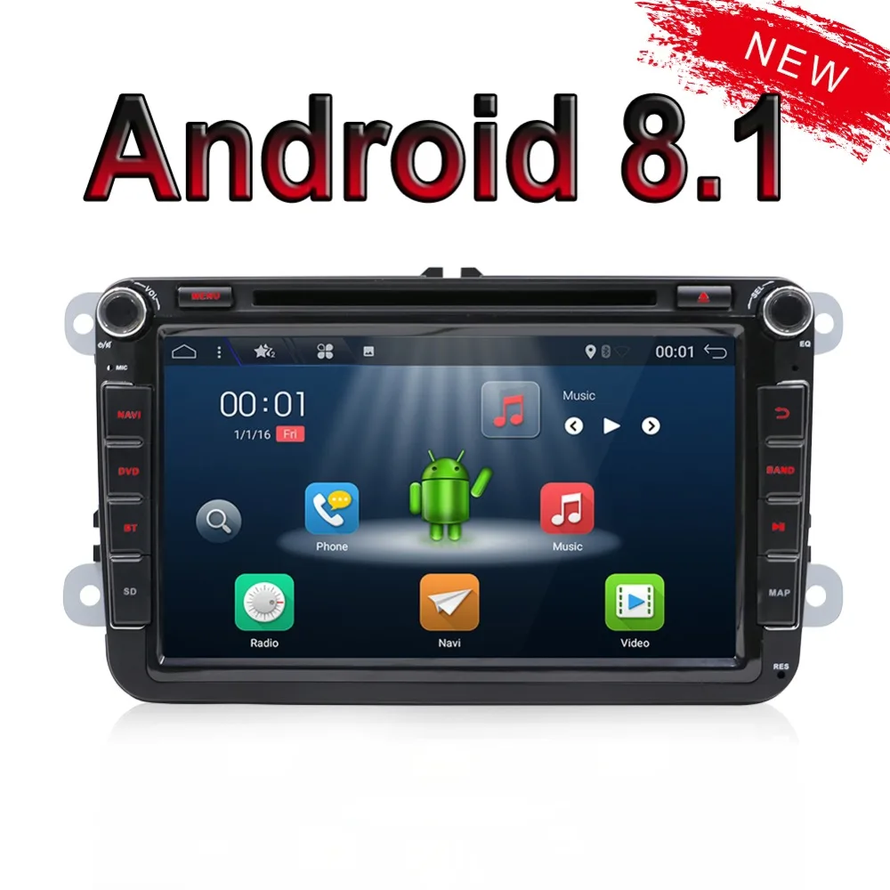 2din car stereo radio Android 8.1 GPS Navigation 8&quot Touch Screen Octa Core WIFI FM Player For Volkswagen VW Golf Polo Passat |