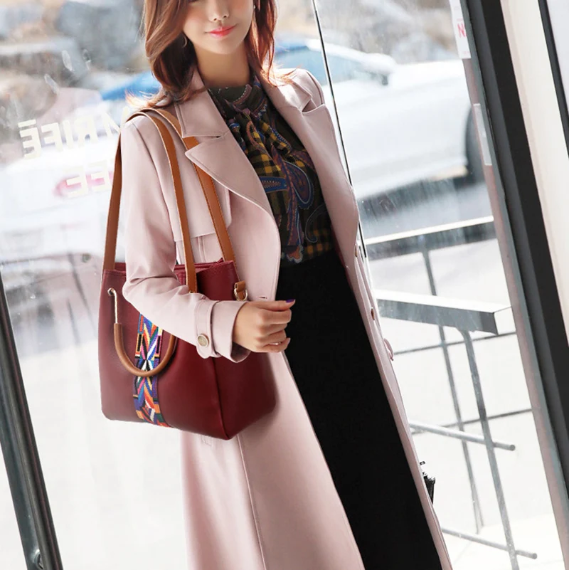 High Capacity White Messenger Bag and Fashion One-Shoulder Hand Bucket Four-piece Lady Bag Set for Women High Capacity White Messenger Bag and Fashion One-Shoulder Hand Bucket Four-piece Lady Bag Set for Women