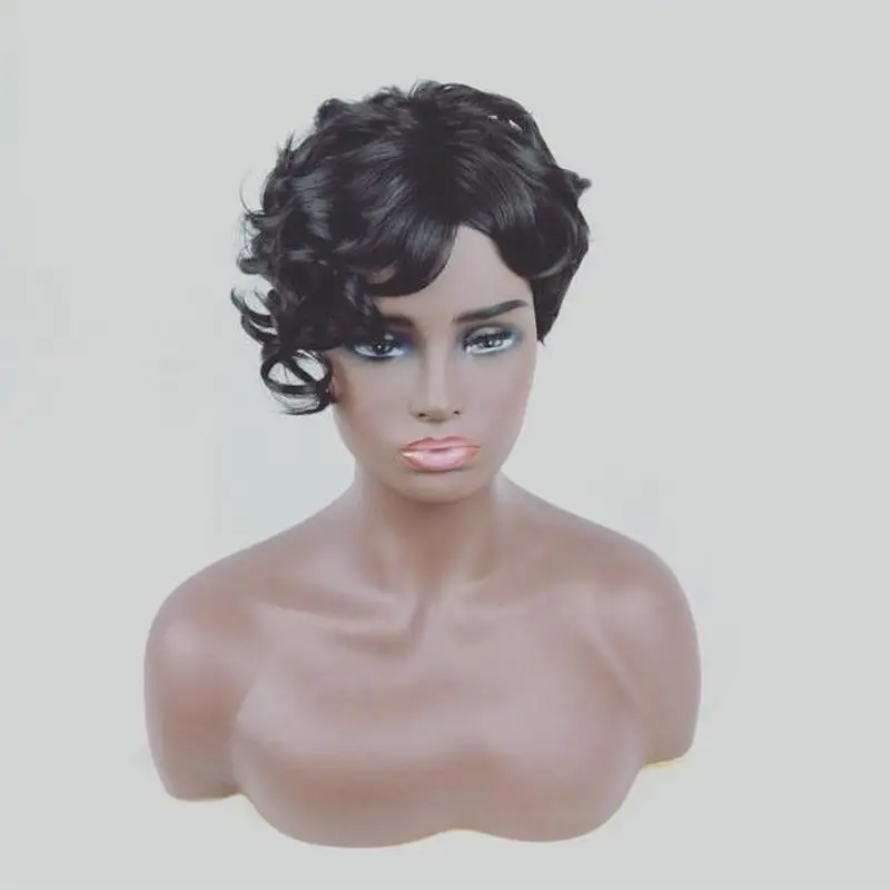 Handsome African Curly Hair Women Front Curly Short Hair Wigs Hairnet Hairstyle Synthetic Black Women Men Styling Tool Handsome African Curly Hair Women Front Curly Short Hair Wigs Hairnet Hairstyle Synthetic Black Women Men Styling Tool