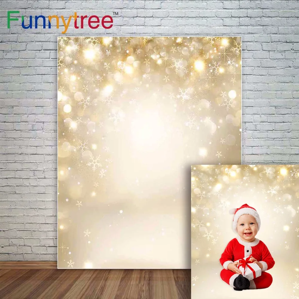 

Funnytree glitter backdrops photography sparkling golden christmas Shine bokeh photocall fond studio photo background polyester