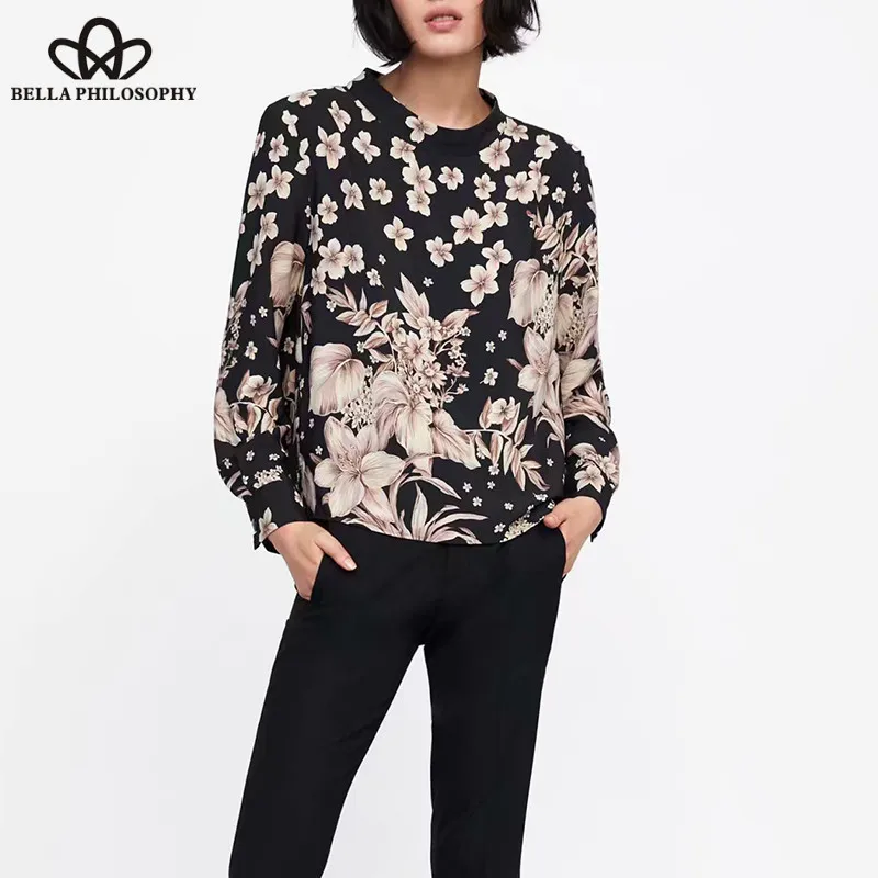 Wonder New Spring Long Sleeve Vintage Blouse Retro Street Wear Female Button Shirts Casual Lady Print Floral Blouse Tops 2019