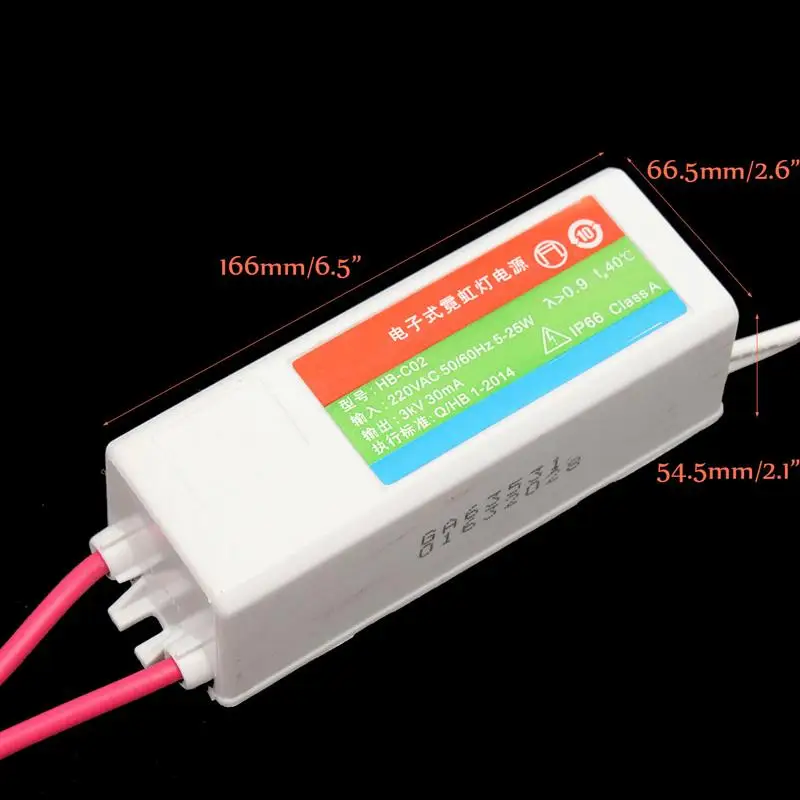 Загрузить 4-8 м неоновая вывеска Питание выпрямителя балласта 3kv 30ma 25 Вт высокой частоты неоновые электронный трансформатор