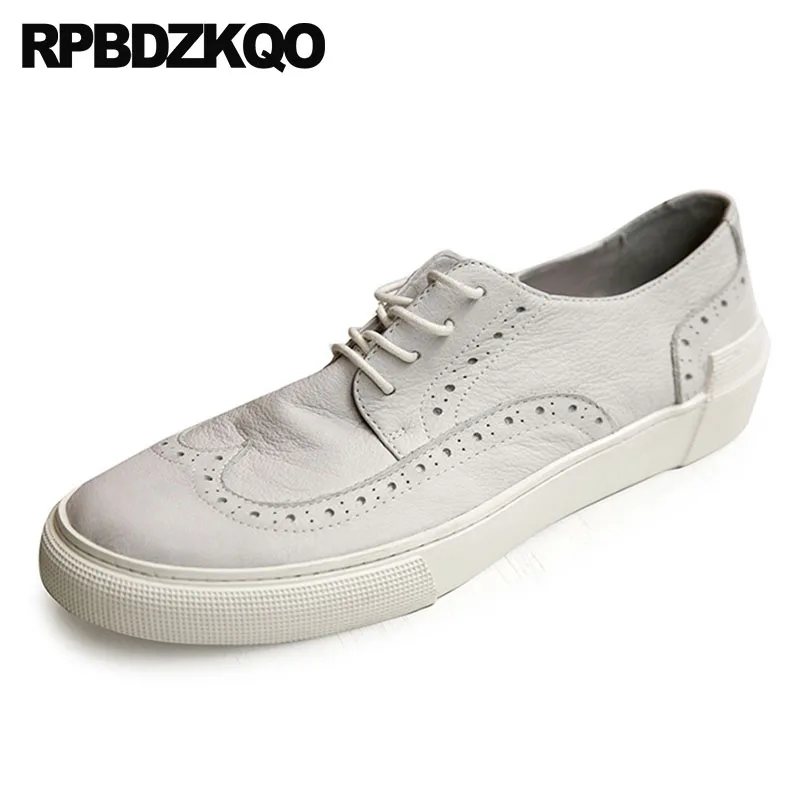 

Genuine Leather Wingtip High Quality Italian Men Shoes Brands Brogue Sneakers Black Skate White Luxury British Style Trainers