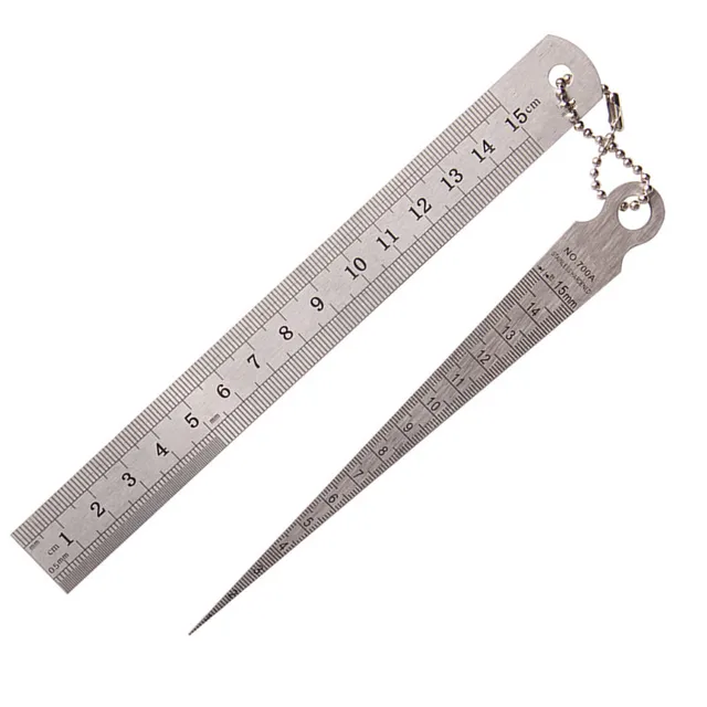 Stainless Steel Ruler 6''/150mm Taper Gauge 1 15mm Combination Inch/Metric Double Side Precision