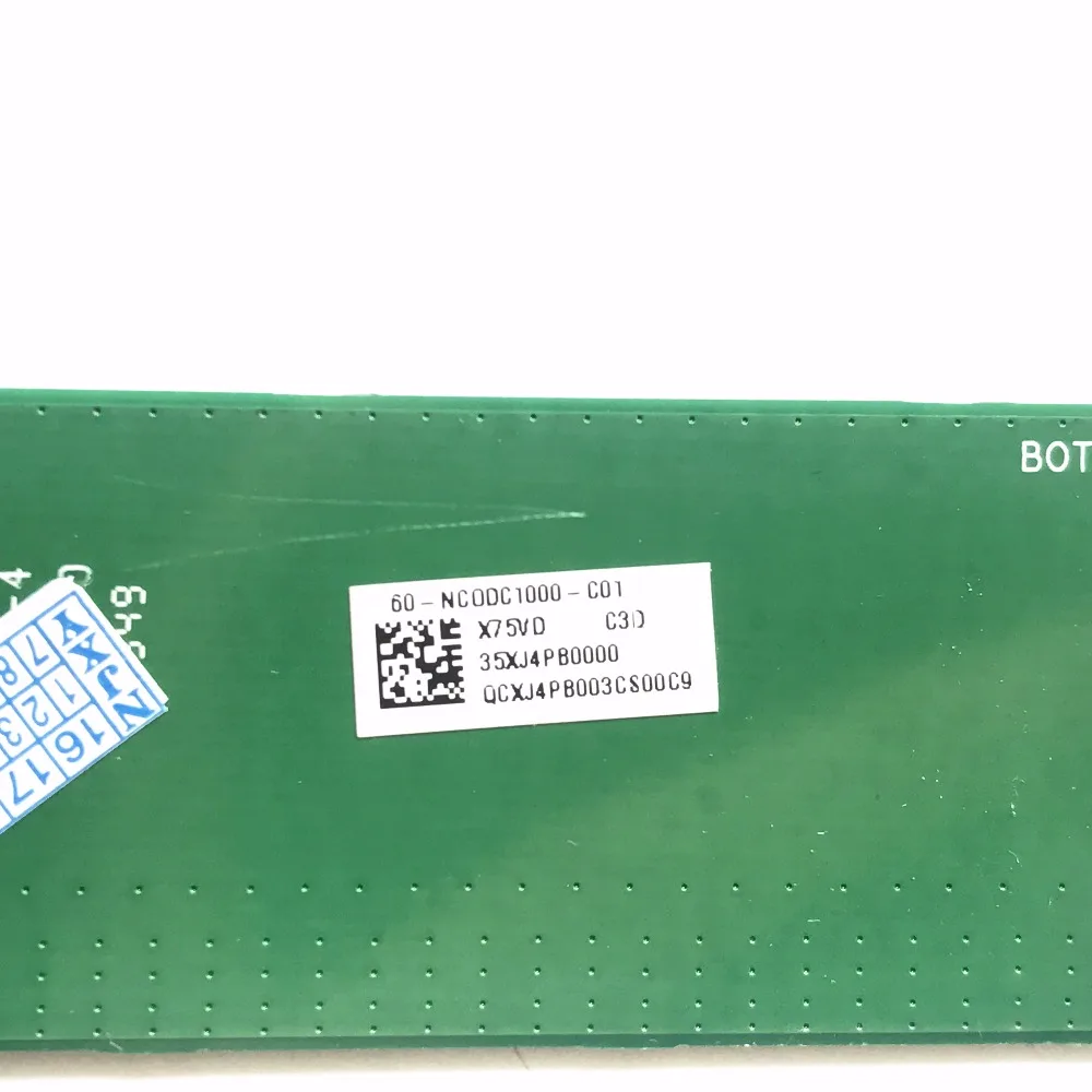 Оригинальная плата X75VD _ dc_board для Asus X75A X75V DC питания переключатель REV: 2 0 60 NC0DC1000
